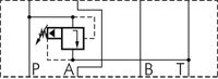 Schaltsymbol: Druckbegrenzungsventil (P -> T)