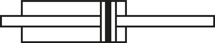 Schematic symbol: continuous piston rod